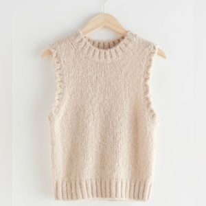 u0026 Other Stories | Sweaters | Other Stories Fuzzy Scallop Knit Vest Creme L  | Poshmark